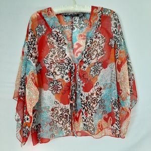 Boho Chiffon Long sleeve blouse size M